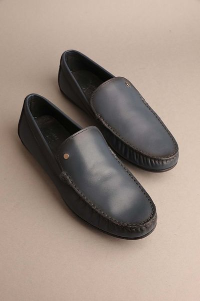 Gondol Loafer clasic pentru bărbați din piele naturală Albastru închis 41 Ttx.277