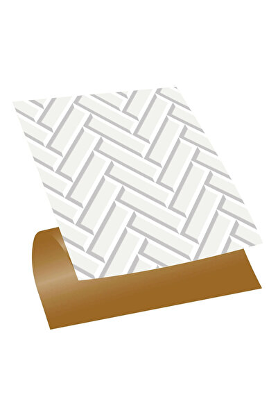 TİNK Kendinden Yapışkanlı Beyaz Balıksırtı Desenli Pvc Karo 30x30 Cm (33 ADET) 3m2