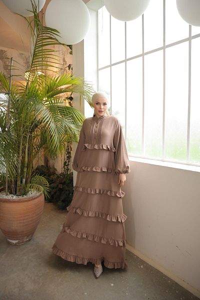 Nissra Ankanoor Mink Ruffled Casual Dress Anka 255067