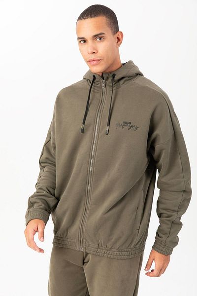 MARATON Oversize Men's Hooded Long Sleeve Light Khaki Tracksuit Top 22451