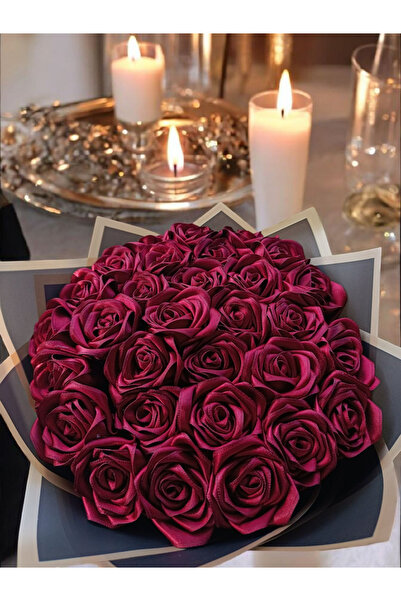 Miel De Secret Dekoratif Saten Kurdele Solmayan Özel Hediye 30'lu Gül Çiçek İsteme Buketi