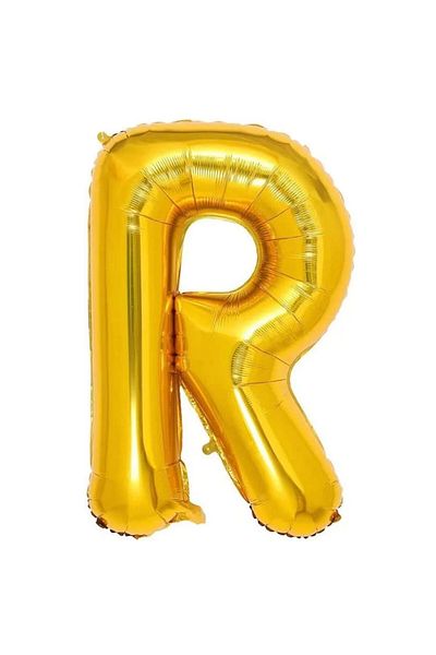 MAXEE STORE Maxee birthday balloon, letter R, gold, 40 cm