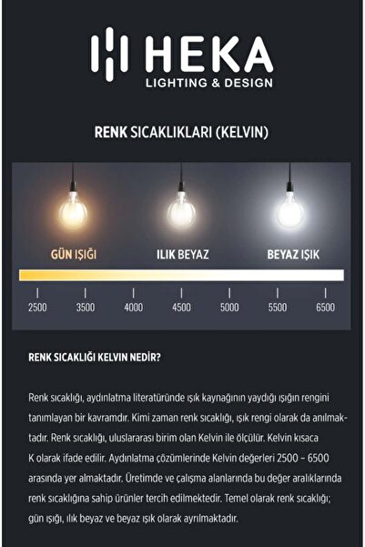 Heka Led Filament Rustik Ampul 6 Watt E27 Beyaz Işık ERD-247