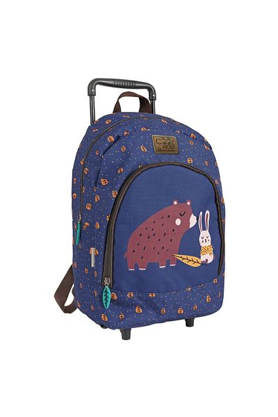 Perletti Troler Ghiozdan, Perletti, model Urs & Iepure, 40 cm, colecția Cool Kids