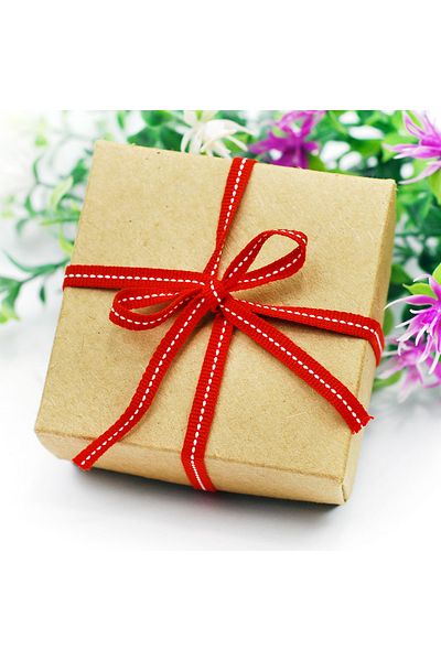 Bimotif Stitched Grosgrain Ribbon, Red 20 Meters