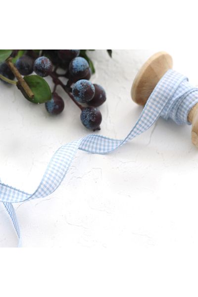 Bimotif Μπλε κορδέλα Gingham, 1 cm 5 μέτρα