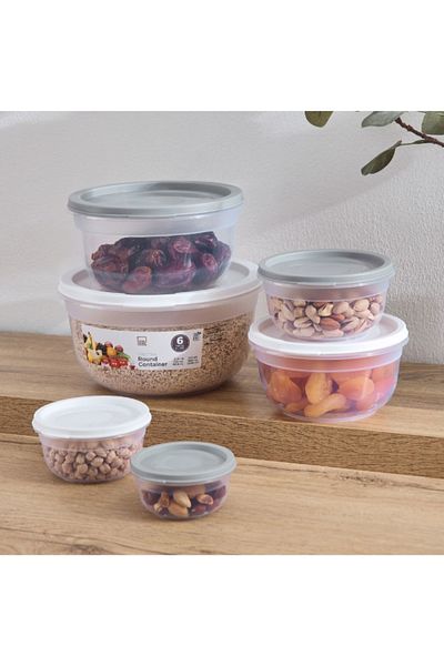 Home Box Spectra Solitaire 6-Piece Round Container Set