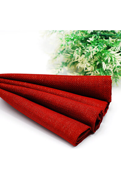 Bimotif Red Napkin with Glitter, 40x40 Cm 4 Pieces