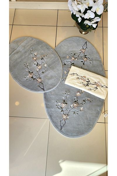 Antepiş Home Embroidered Oval Mat Set