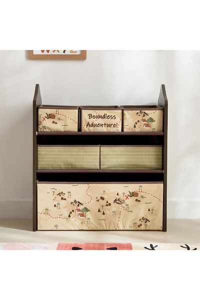 Home Box Adventurer Candice Colorchoc Fabric Storage Rack with 6 Bins - 63x30x70 cm