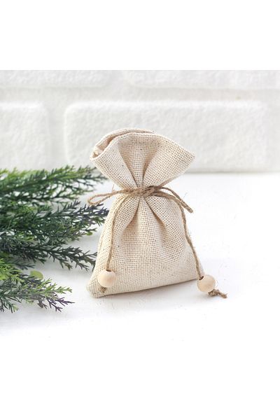 Bimotif Natural Pouch, Jute String Beaded 10X15 cm (100 Pcs)