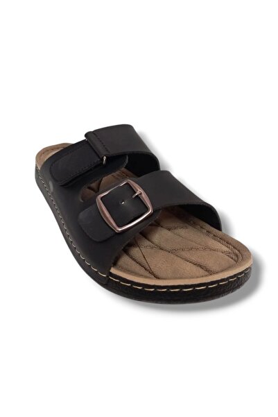 Apella 1055-2-25 Papuci pentru bărbați, cu bandă anatomică cu velcro, din pie...