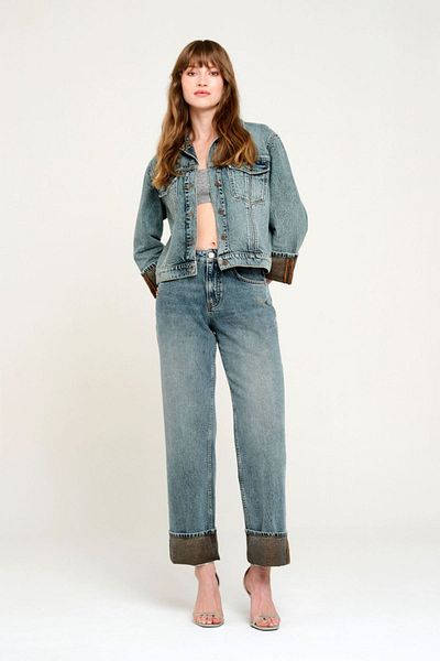 Pantamo Jeans Jachetă de jeans pentru femei albastru mediu
