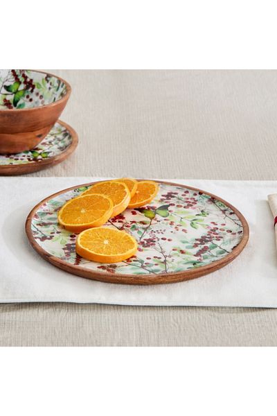 Home Box Berry Wooden Plate - 27x27x1.5 cm
