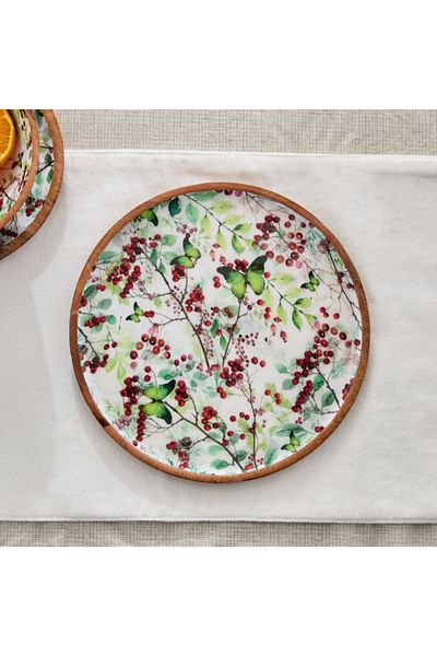 Home Box Berry Wooden Plate - 27x27x1.5 cm