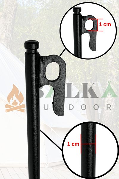 BalkaOutdoor 40 см железен кол за палатка - 10 мм дебел пирон за къмпинг и градина