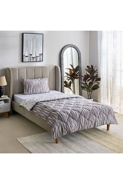 Home Box Madrid Glint 2-Piece Microfiber Reversible Twin Comforter Set 160x220 cm