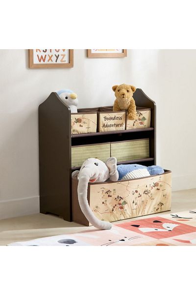 Home Box Adventurer Candice Colorchoc Fabric Storage Rack with 6 Bins - 63x30x70 cm