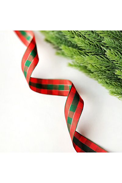 Bimotif Ασημί καρό κορδέλα Πρωτοχρονιάτικη, 25 mm 5 μέτρα