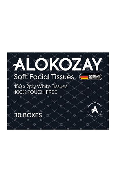 Alokozay Soft Facial Tissues - 150 Sheets X 2 Ply X Pack of 30 Boxes