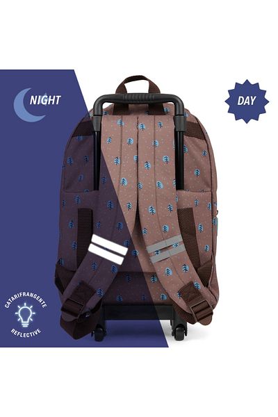 Perletti Trolley backpack, Perletti, Owl & Deer model, 40 cm, Cool Kids collection