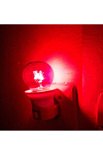 PUFFIN Kırmızı Akkor Flamanlı Top 10 Watt Gece Ampulü 1 Adet