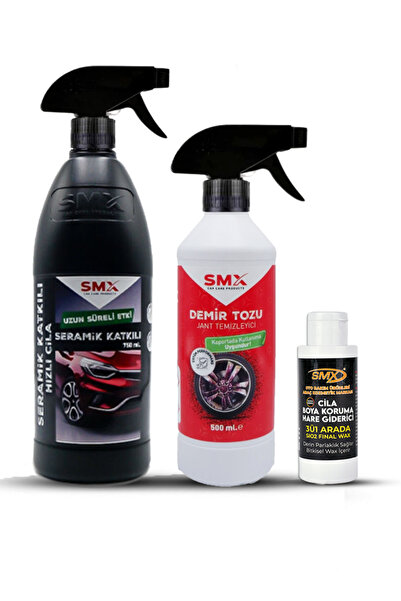 SMX Demir Tozu Jant Temizleyici Seramik Katkılı Pratik Cila 3ü1 Arada Cila-boya Koruma-hare Giderici