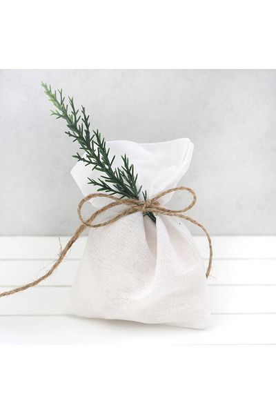 Bimotif Plain White Raw Cloth Pouch, 9X12 cm 100 Pieces