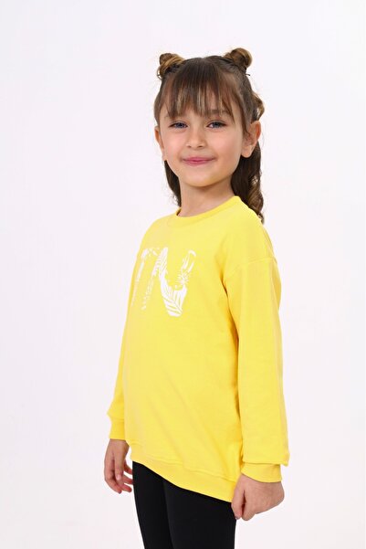 Toontoy Fete Relax Fit guler rotund Ușor fără umăr cu imprimeu Swea tricou - ...