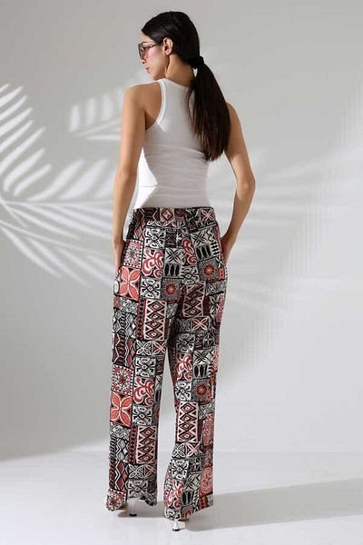 MOSRANİC Women's Patterned Palazzo Trousers Ll400