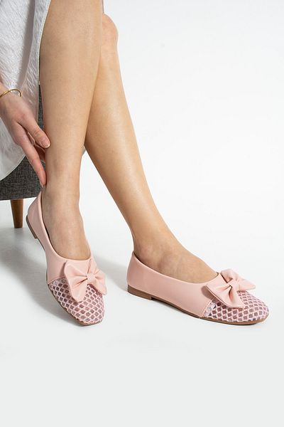 star shoes Balerini de damă cu plasă cu fundă, ușoare, confortabile, elegante, pantofi casual