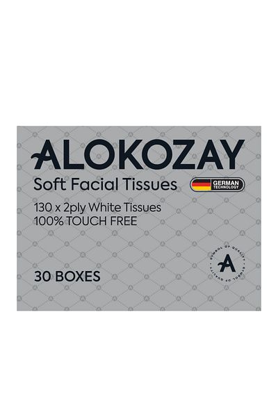 Alokozay Soft Facial Tissues - 130 Sheets X 2 Ply X Pack of 30 Boxes