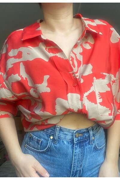 LadiesandLittles KADIN Desenli Tril Tril Gömlek