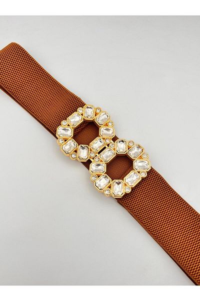 MODAM HİFA Baguette Stone Elastic Γυναικεία Ζώνη Φόρεμα Ζώνη Πουκάμισο Ζώνη Ζώνη Μπουφάν Ζώνη με πέτρες