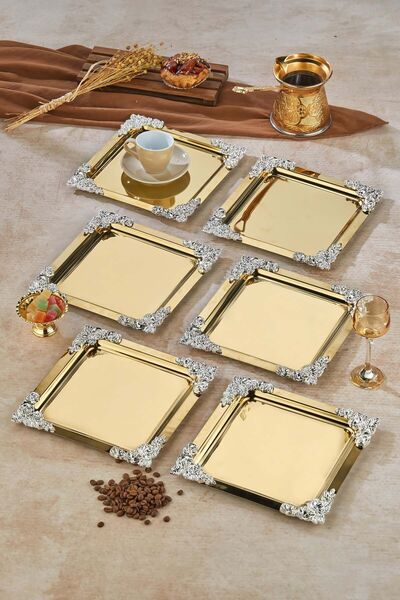 Turkco عرض تصميم خاص للديكور المعدني مكون من 6 قطع، مجموعة صينية الوعد، مجموع...