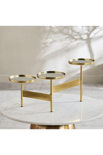 Home Box Milo Decorative Metal 3-Tier Mirror Stand - 45x57x32 cm