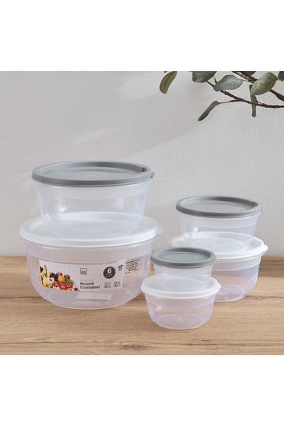 Home Box Spectra Solitaire 6-Piece Round Container Set