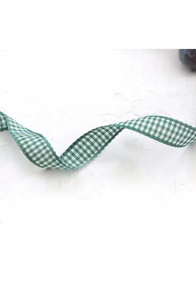 Bimotif Πράσινη κορδέλα Gingham, 1 cm 5 μέτρα