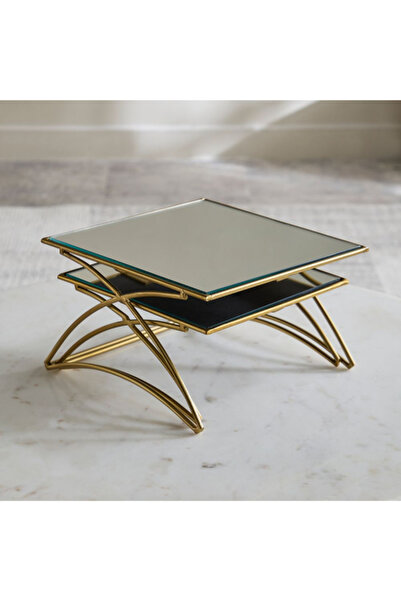 Home Box Milo 2-Piece Decorative Square Mirror Tray Set