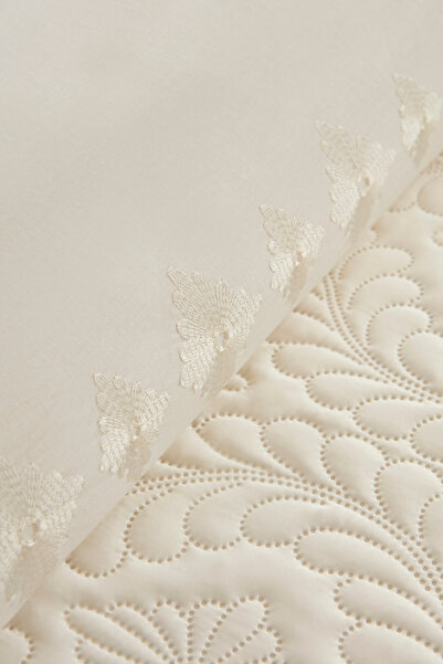 Karaca Home Glory Double 100% Cotton 7 Piece Duet Set Ecru