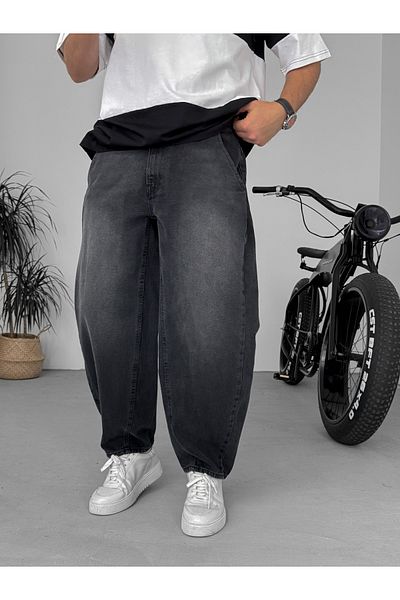 BYBASICMAN Anthracite Balloon Fit Belt Detailed Jean Gj-16648