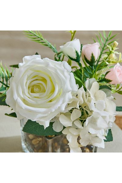 Home Box Areos Flower Arrangement in Glass Vase - 25 cm