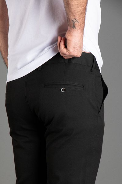 JR9 Men's Black Linen Trousers