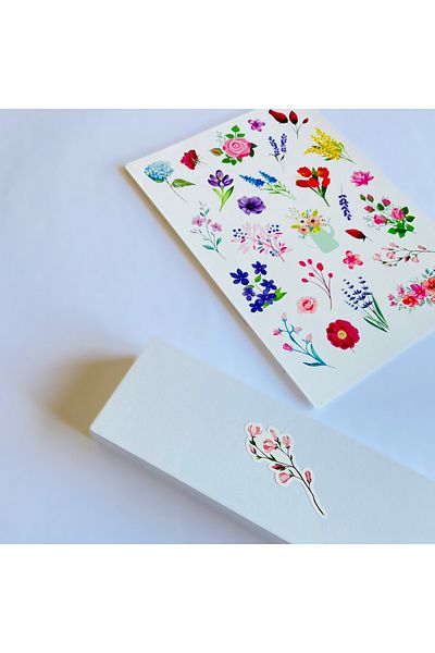 Bimotif Σχήμα αυτοκόλλητο, Λουλούδια, 1,5x5,5 εκ. 2 Σελίδες