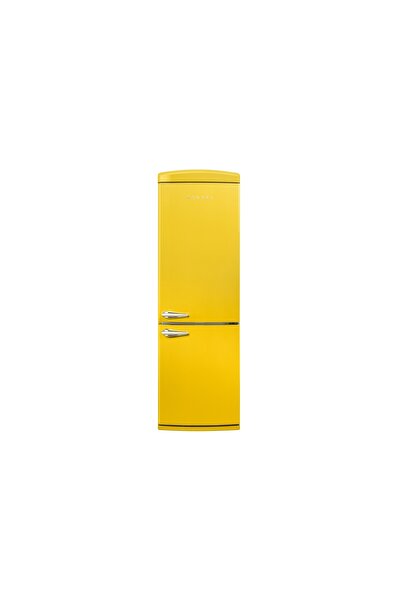 Vestel Retro NFK37011 330 Lt No-Frost Sarı Buzdolabı