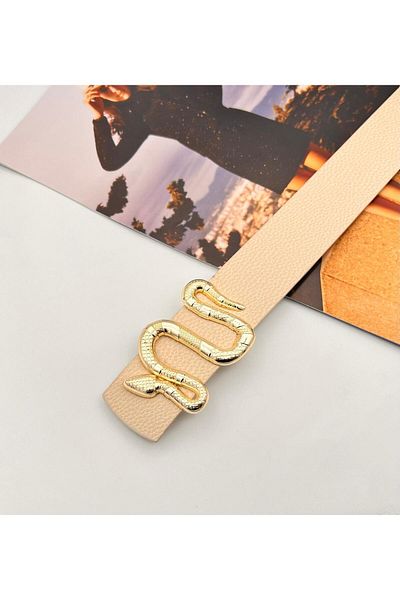 MODAM HİFA Χρυσή γυναικεία ζώνη και στοιχεία - Snake Buckle - Παπούτσια Gx9688