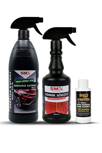 SMX Seramik Katkılı Hızlı Ve Pratik Cila + Vernik Sökücü + Cila - Boya Koruma - Hare Giderici 3'ü Bi