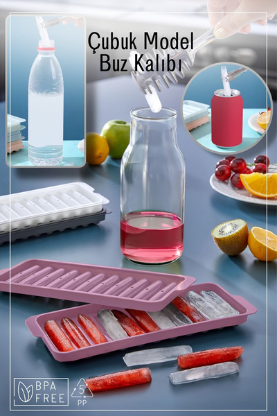 Genel Markalar Çubuk Buz Kalıbı Pratik 11 Bölmeli Yapışmaz Bas Parmak Buzluk ...