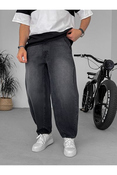 BYBASICMAN Anthracite Balloon Fit Belt Detailed Jean Gj-16648