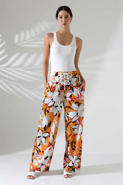 MOSRANİC Women's Patterned Palazzo Trousers Ll406